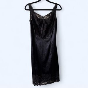 Vintage Black Lace Slip Dress